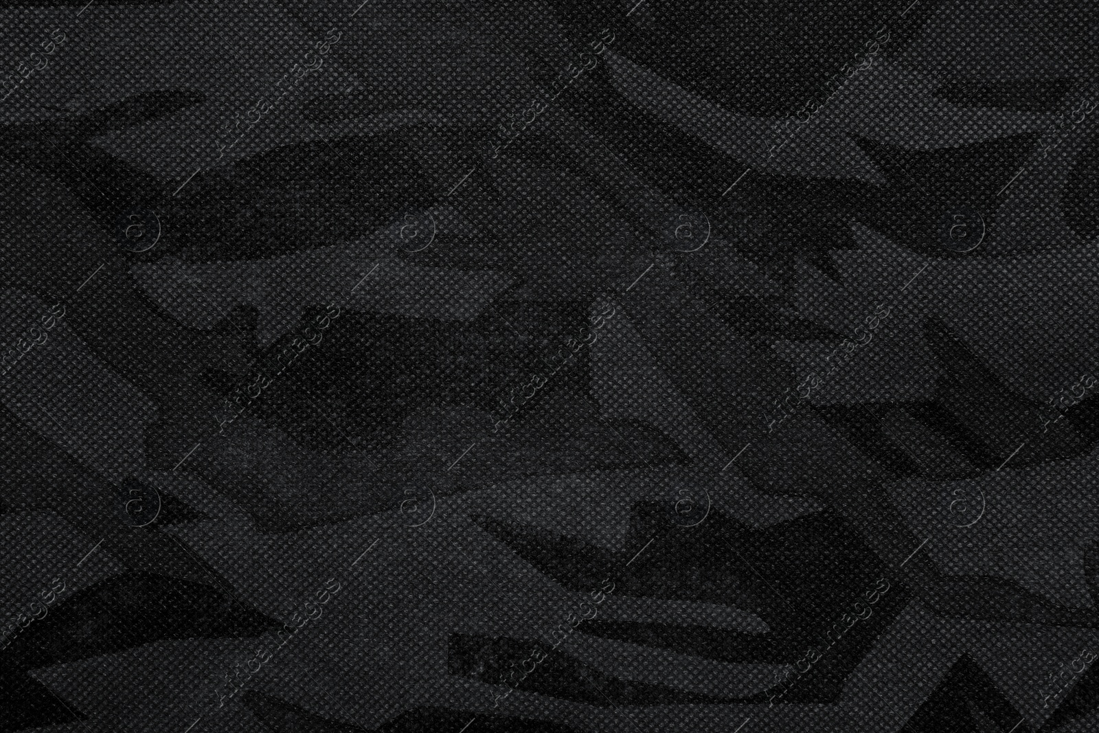 Image of Texture of camouflage fabric as background, top view. Black and white effect