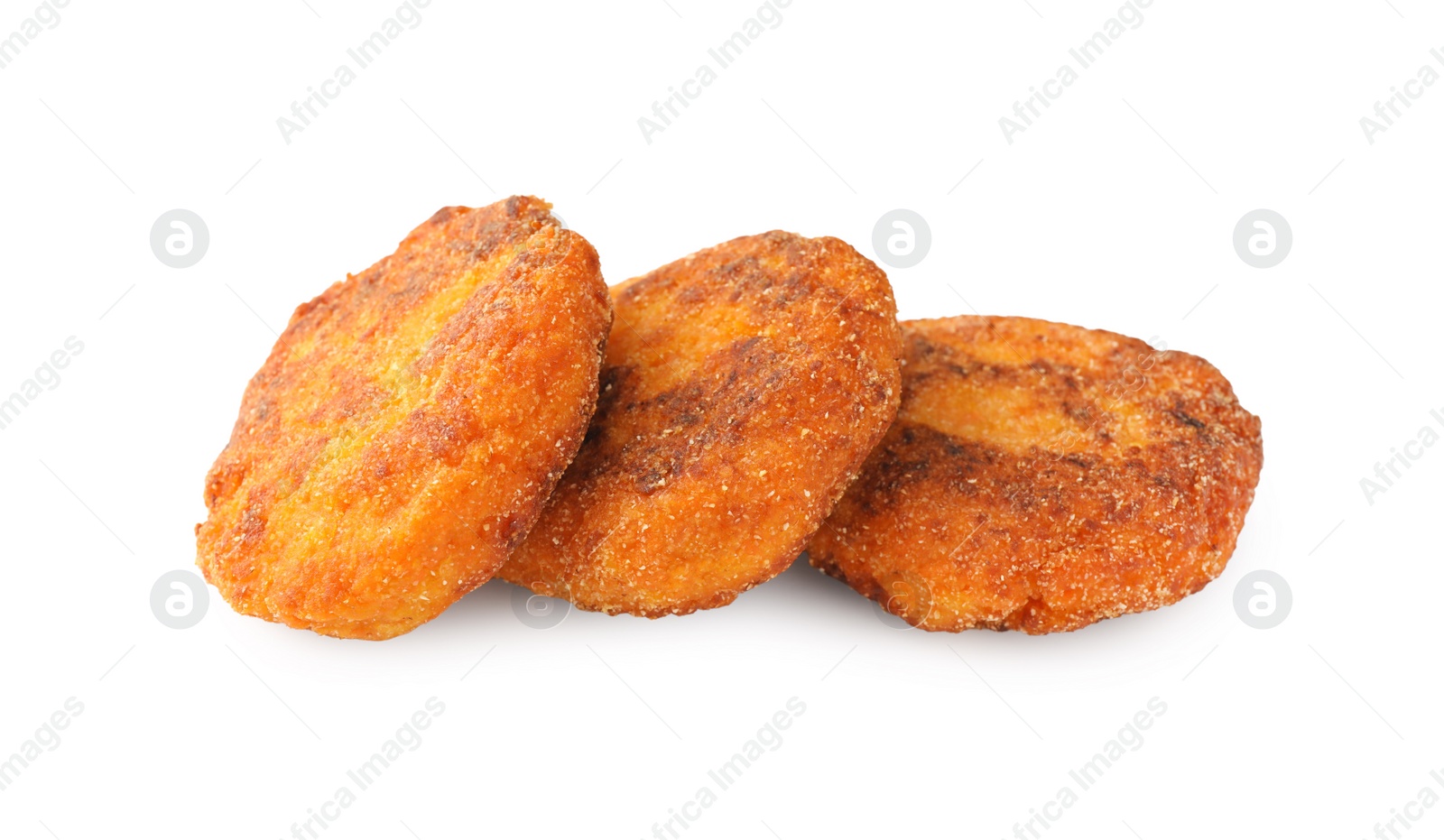 Photo of Tasty cooked vegan cutlets isolated on white