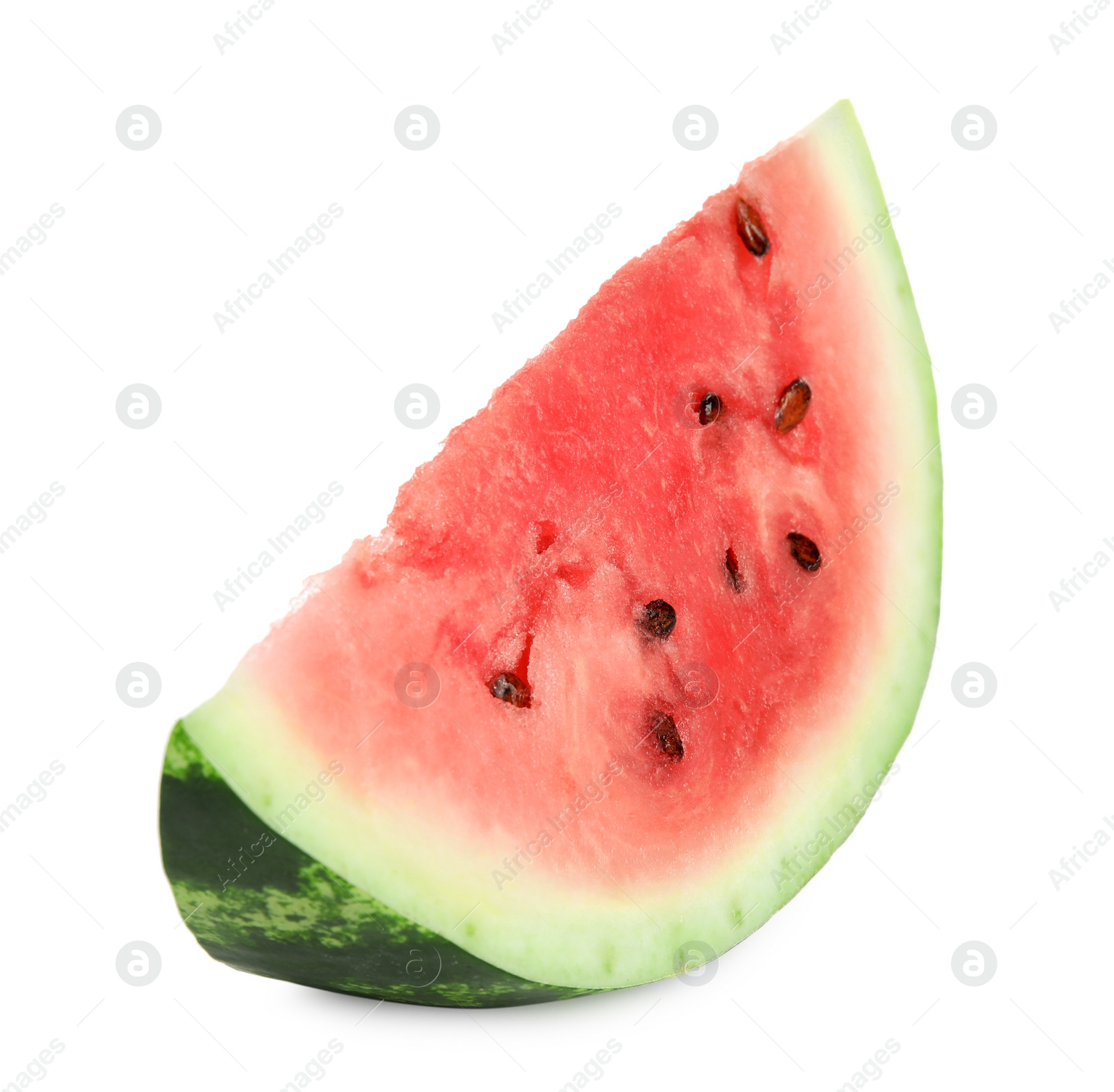 Photo of Slice of delicious ripe watermelon isolated on white