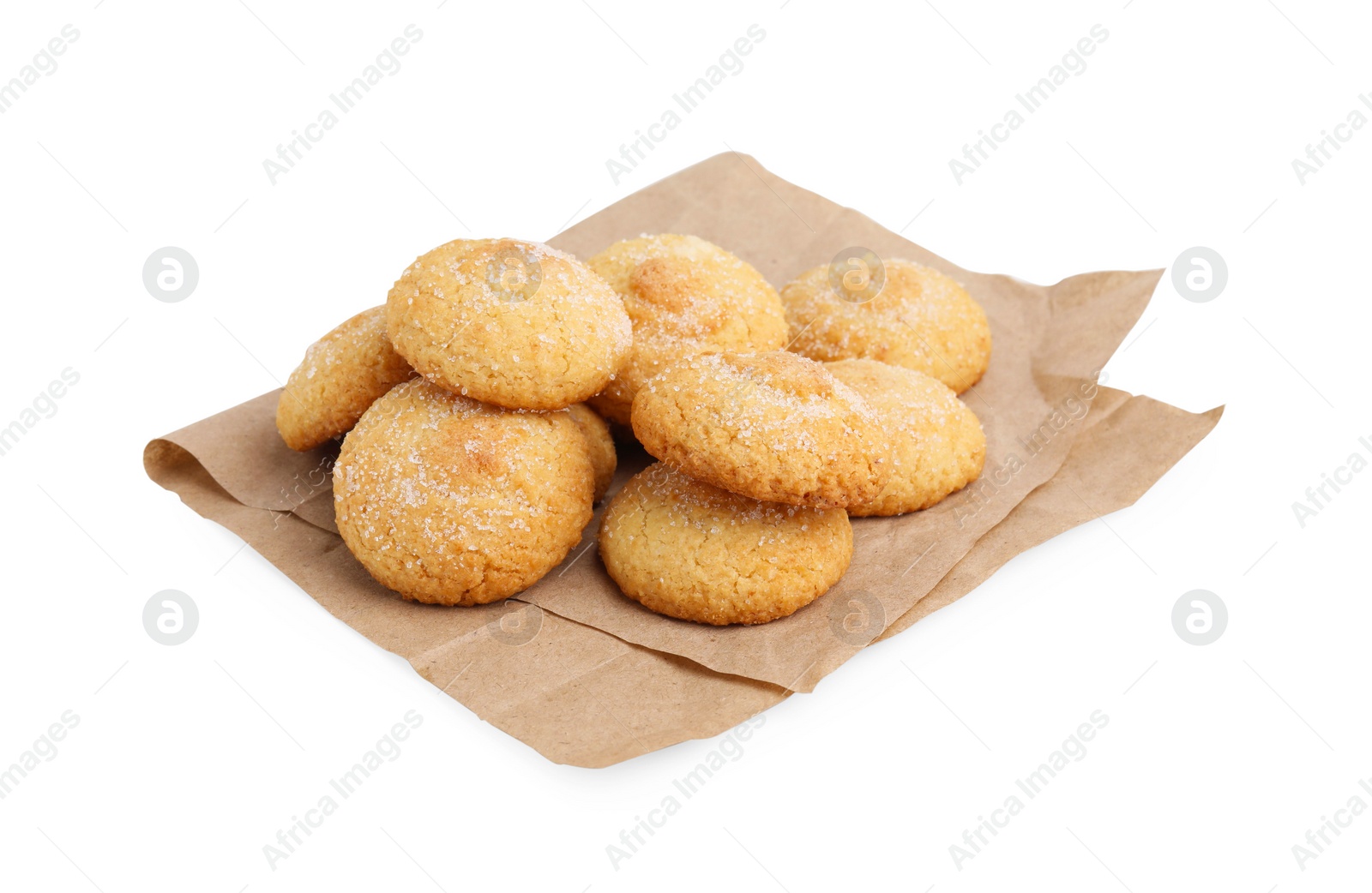 Photo of Tasty sweet sugar cookies isolated on white