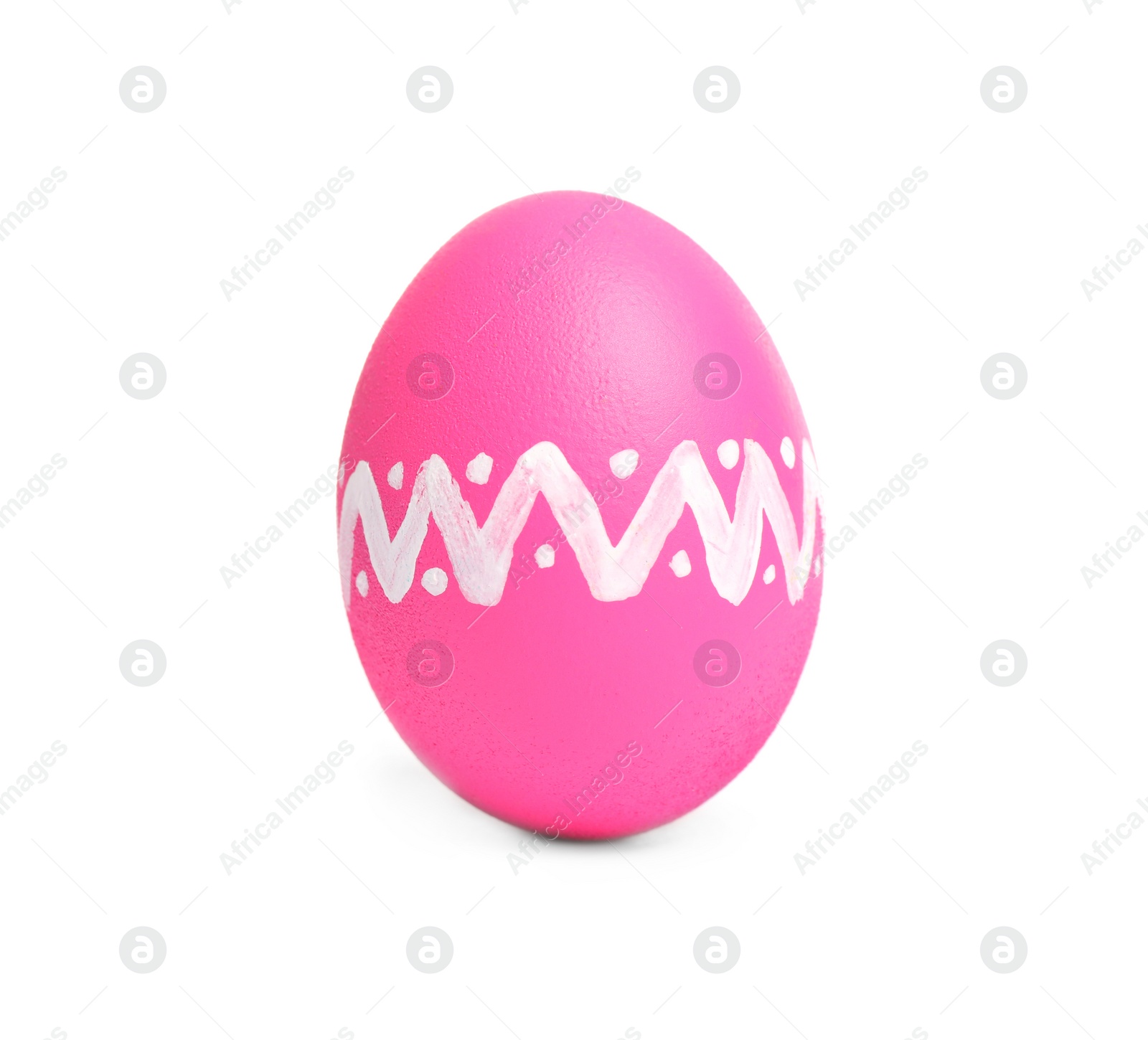 Photo of Pink egg for Easter celebration isolated on white