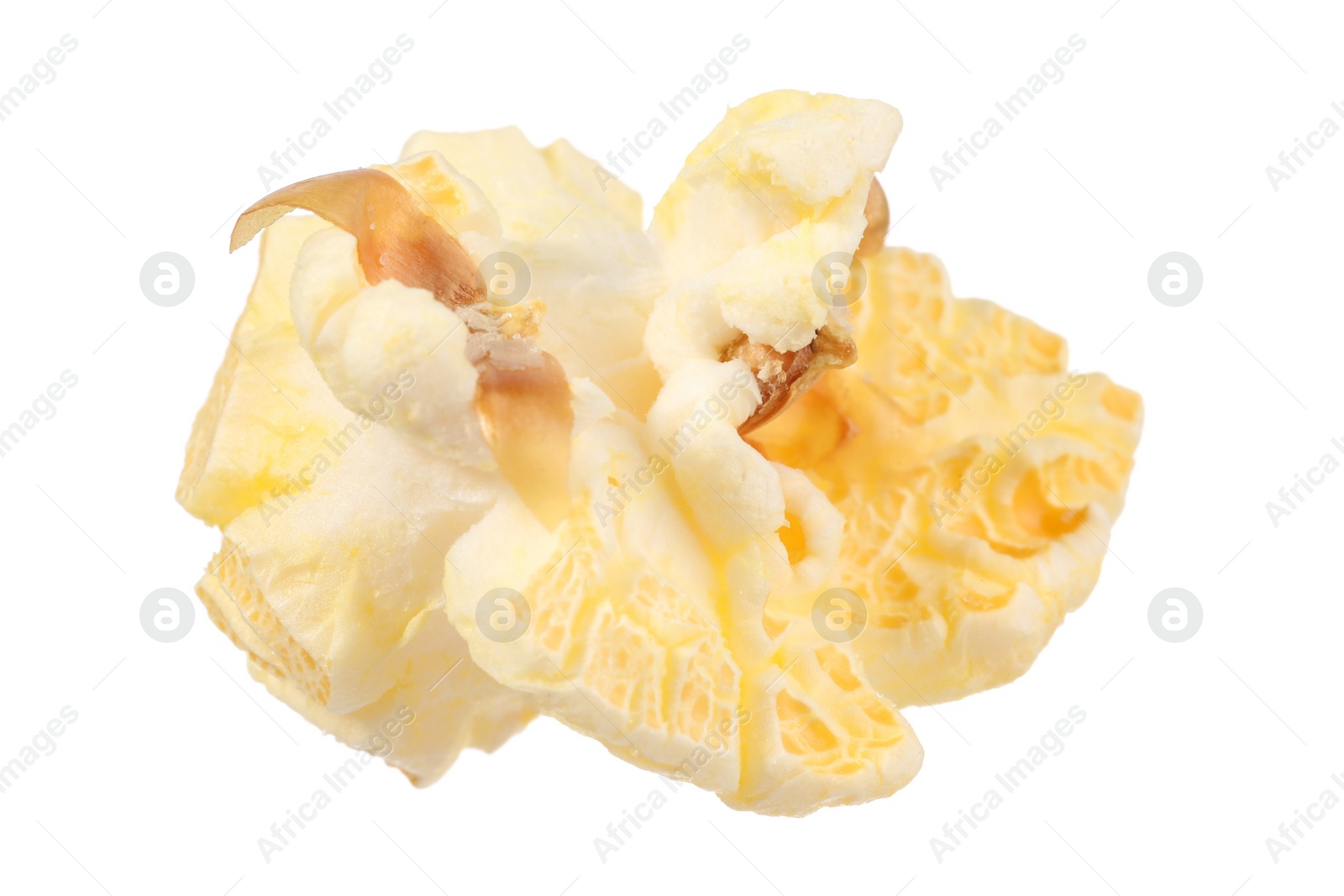 Photo of Kernel of tasty fresh popcorn isolated on white