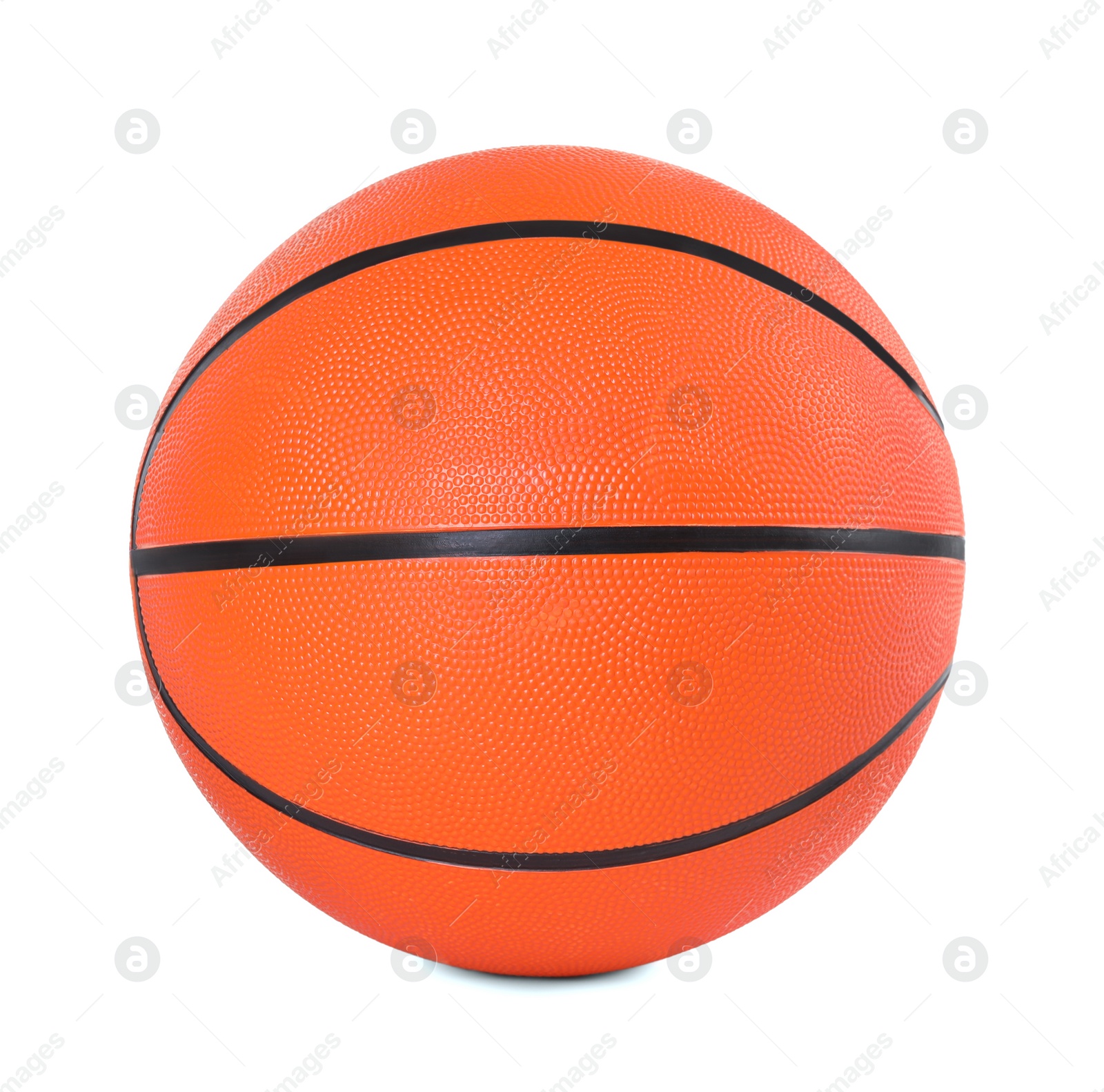 Photo of One orange basketball ball isolated on white