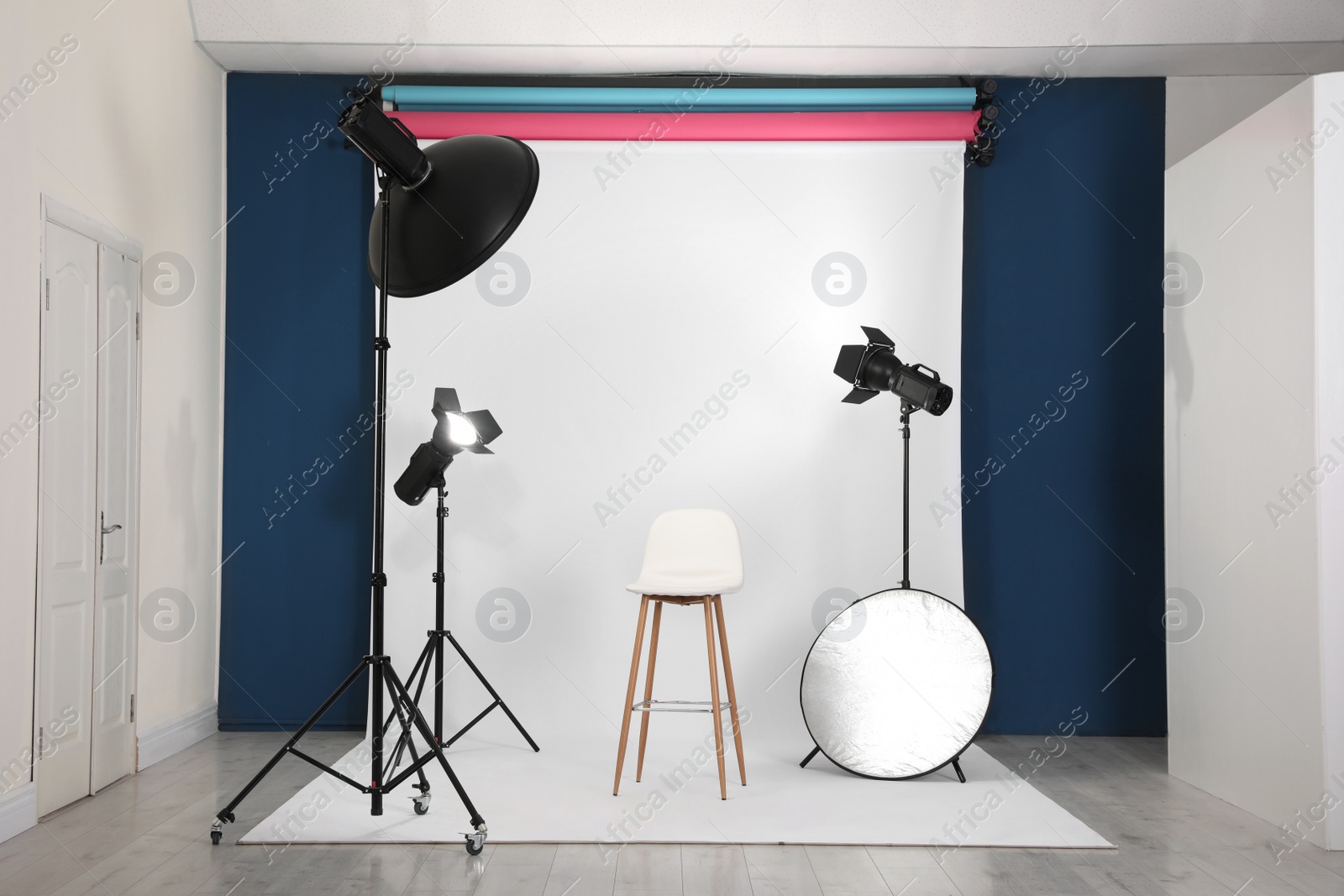 Photo of Photo studio interior with set of professional equipment