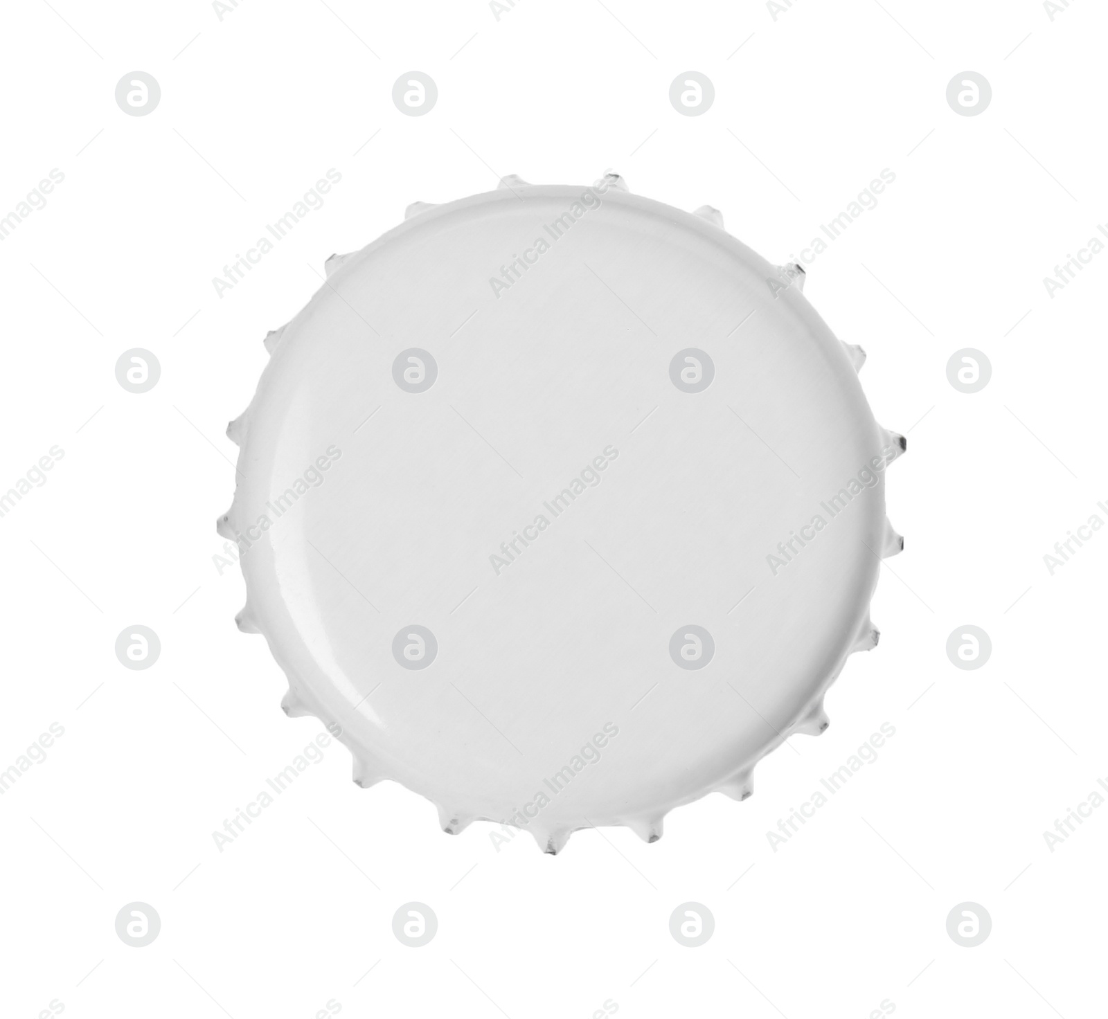 Photo of One blank beer bottle cap isolated on white