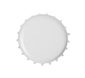 Photo of One blank beer bottle cap isolated on white