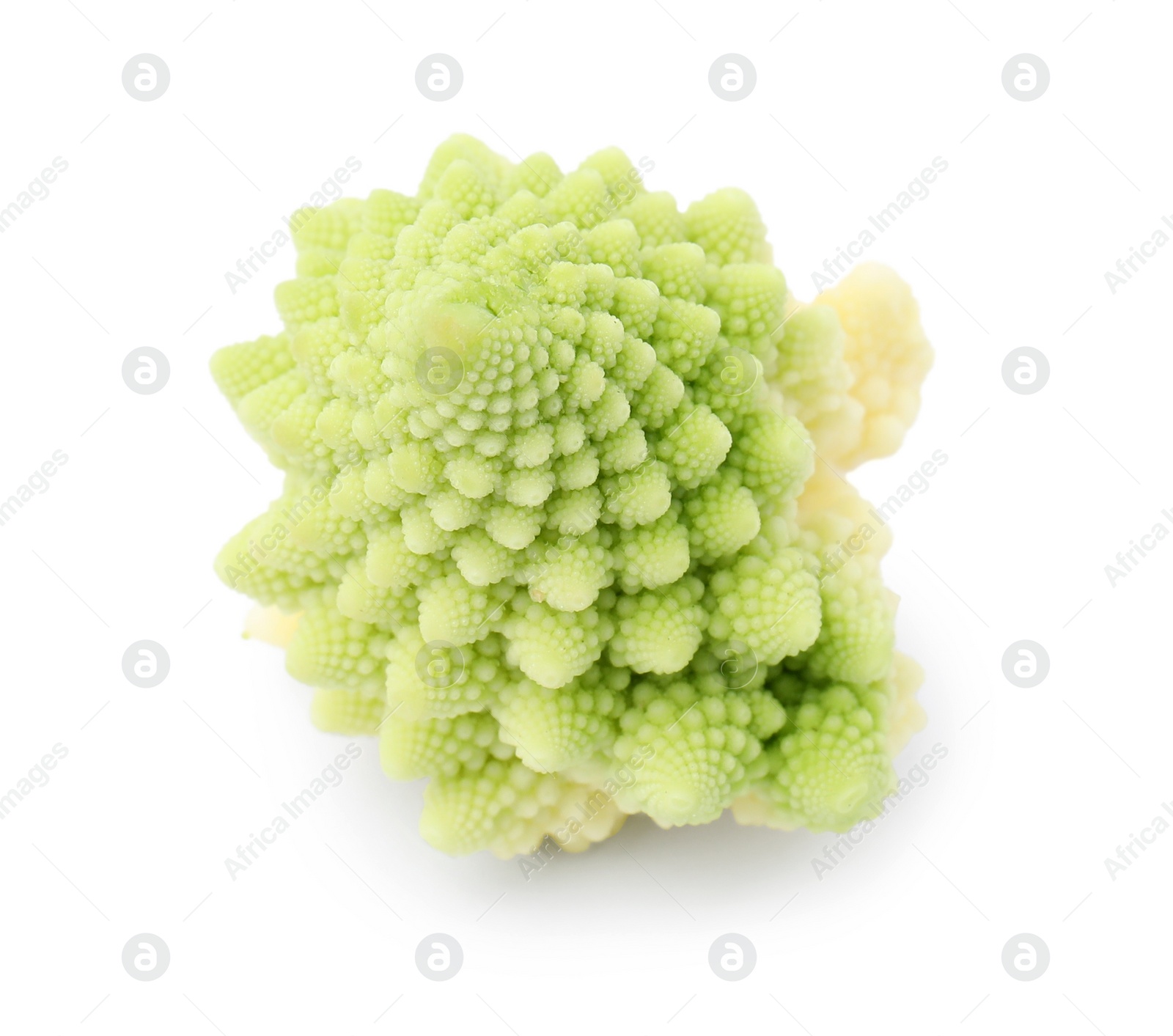 Photo of Cut fresh raw cauliflower on white background