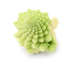 Cut fresh raw cauliflower on white background