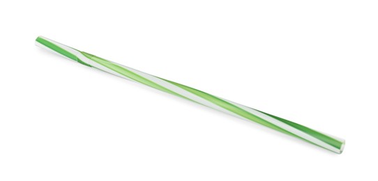 Photo of Bright disposable plastic straw isolated on white