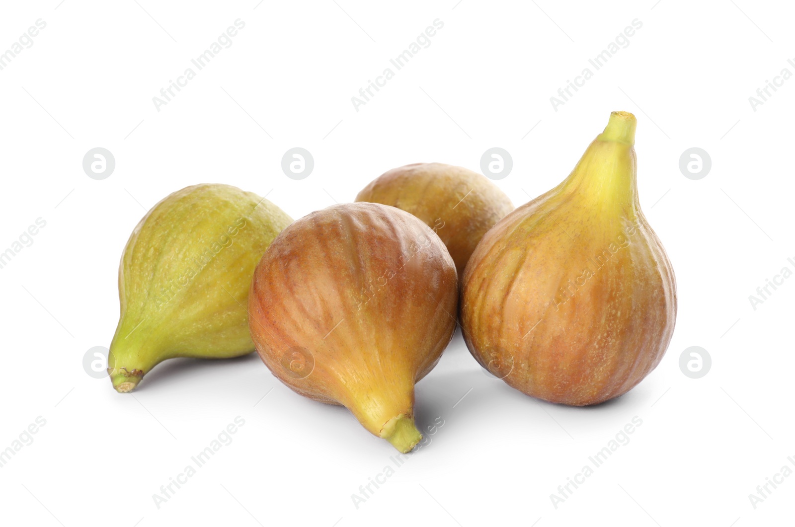 Photo of Whole tasty ripe figs isolated on white