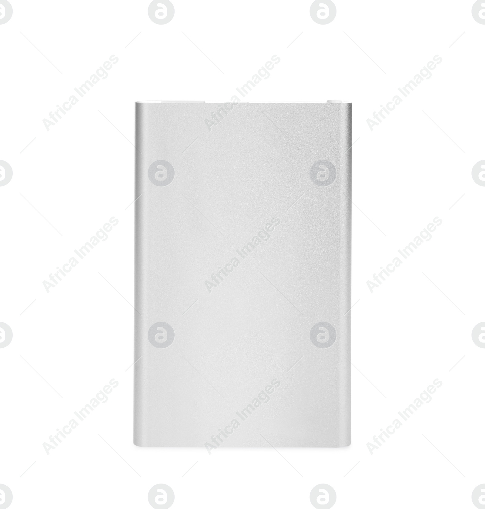 Photo of Modern external portable charger isolated on white