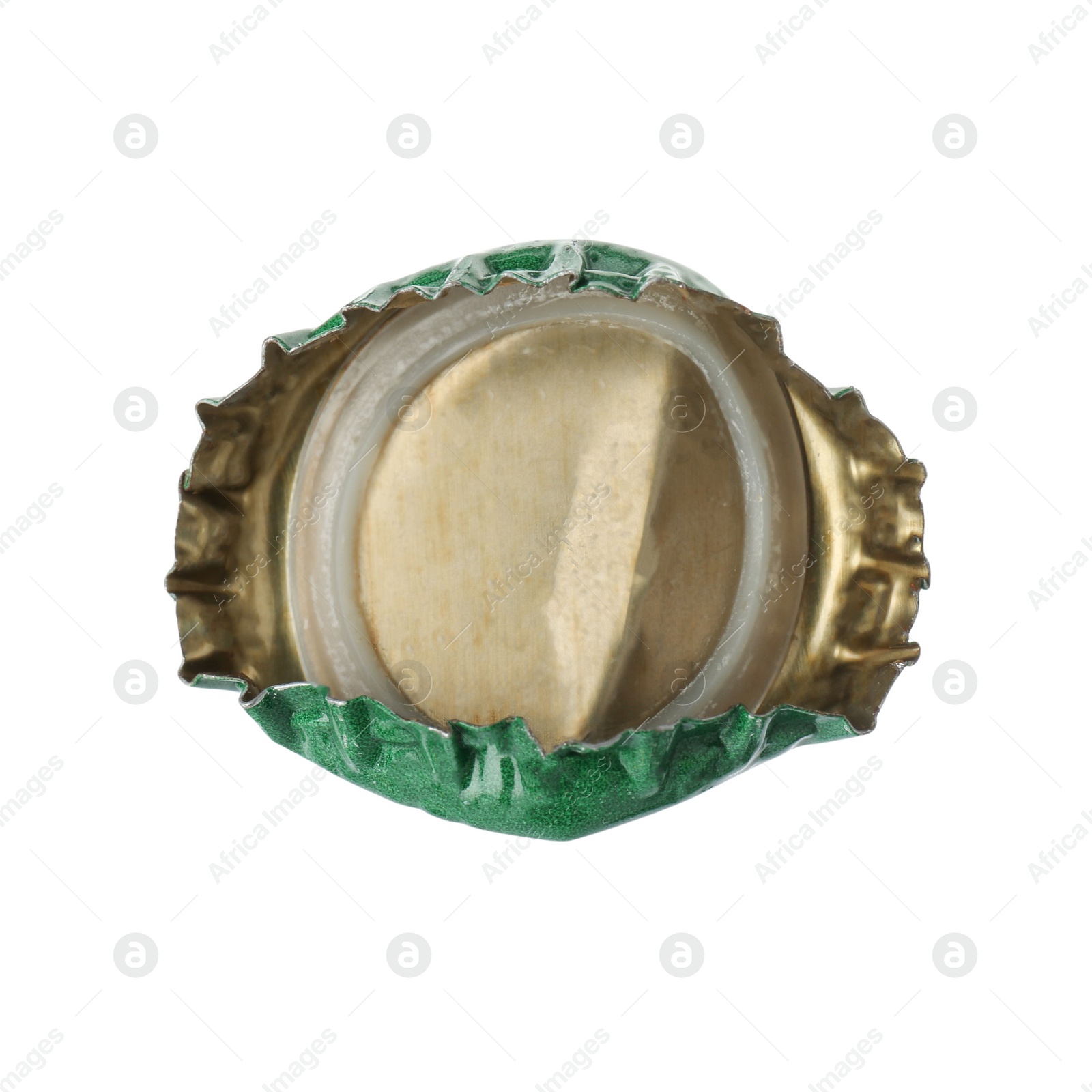 Photo of One beer bottle cap isolated on white