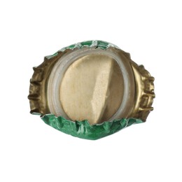 Photo of One beer bottle cap isolated on white