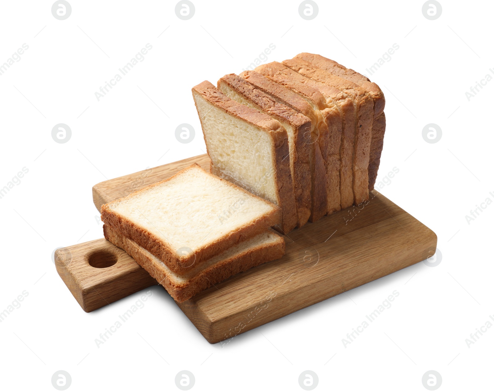 Photo of Pieces of fresh toast bread isolated on white