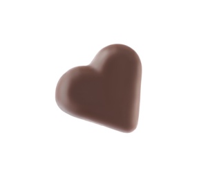 Beautiful heart shaped chocolate candy isolated on white