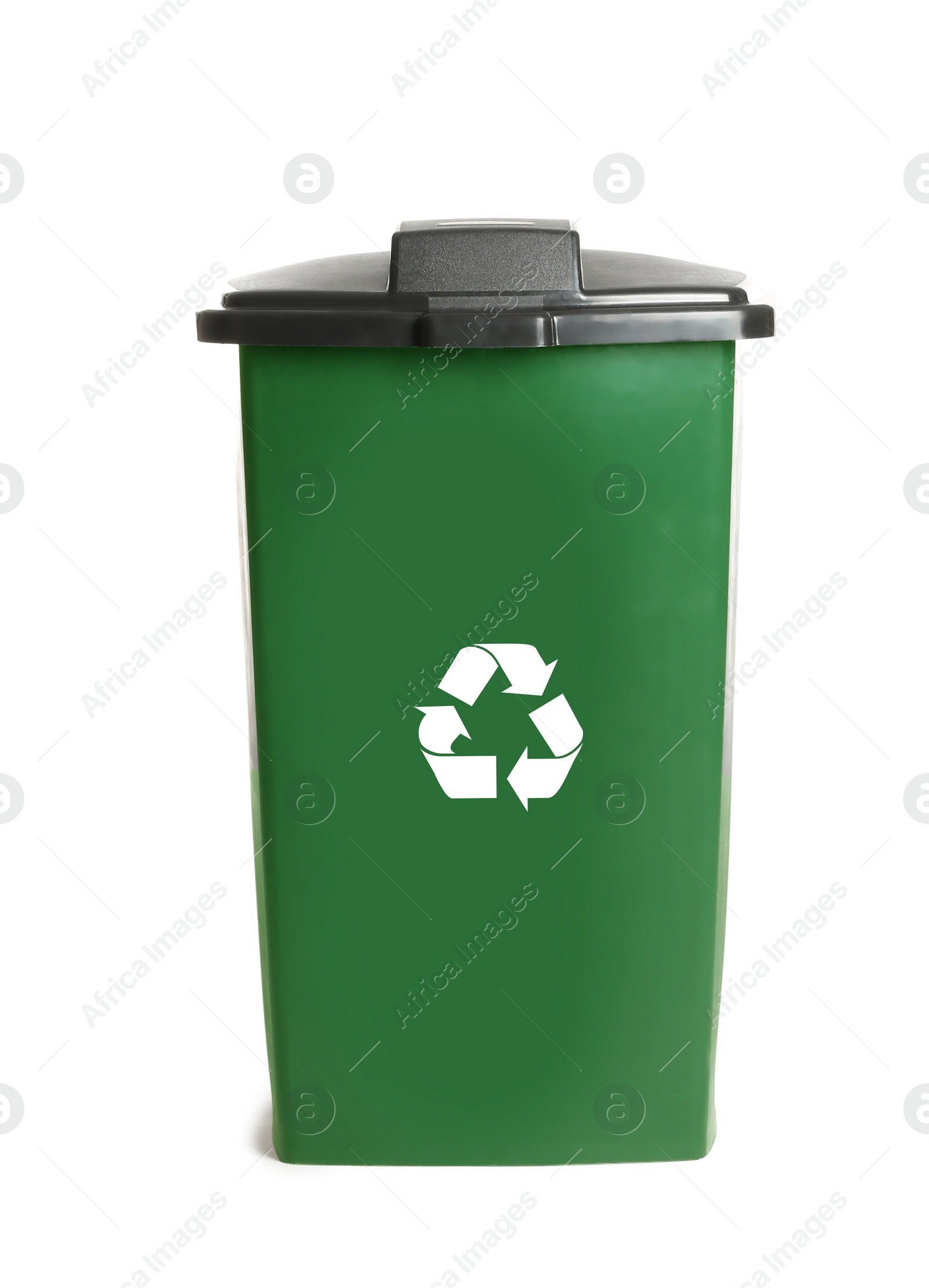 Photo of Trash bin isolated on white. Waste recycling