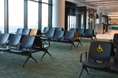 ISTANBUL, TURKEY - AUGUST 13, 2019: Waiting area in new airport terminal