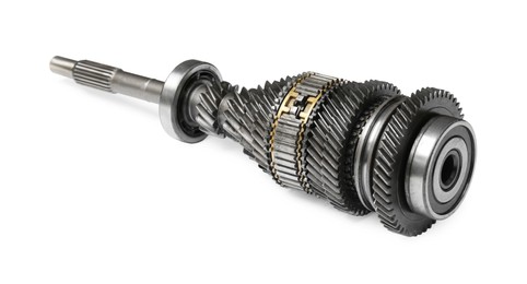 Photo of New gearbox secondary shaft on white background