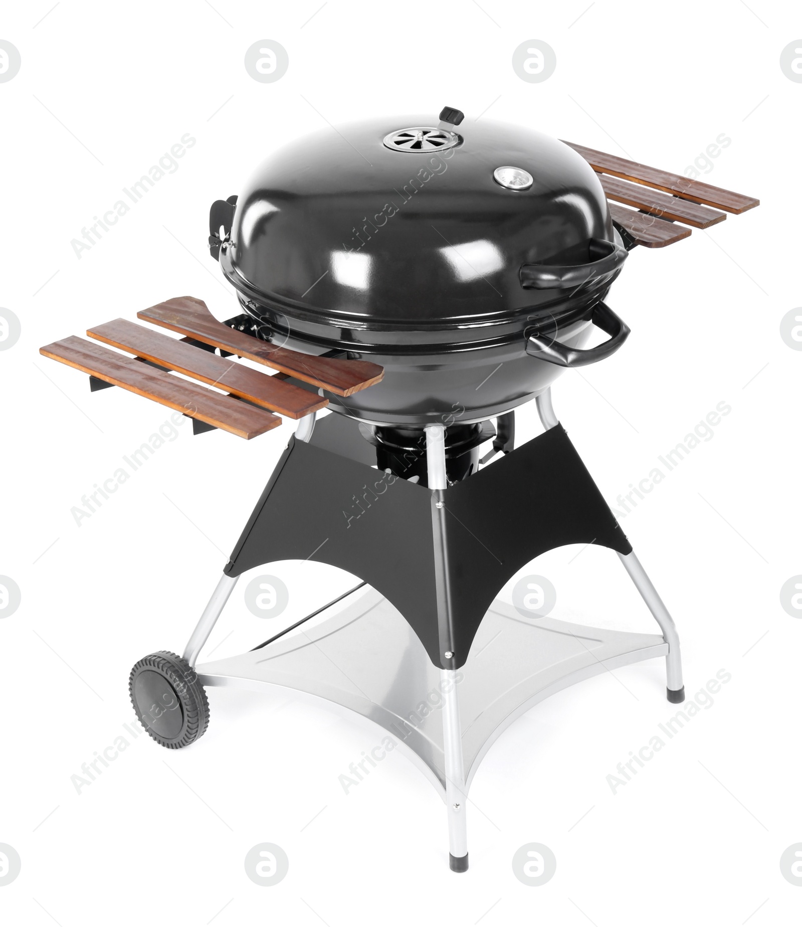 Photo of New modern barbecue grill on white background