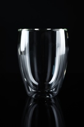 Photo of Empty double wall glass on black background
