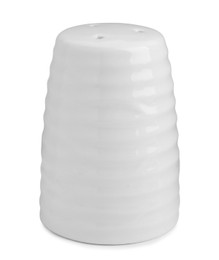 Photo of One ceramic spice shaker isolated on white