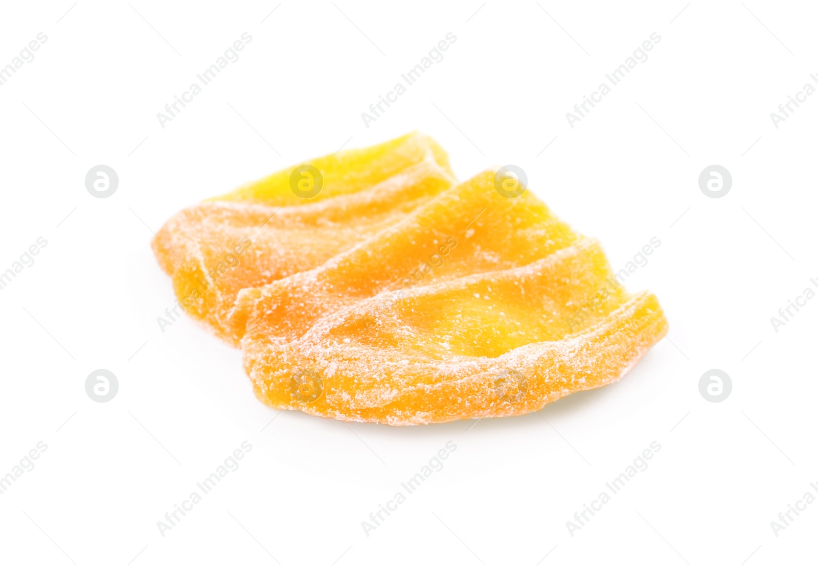 Photo of Sweet dried jackfruit slice isolated on white