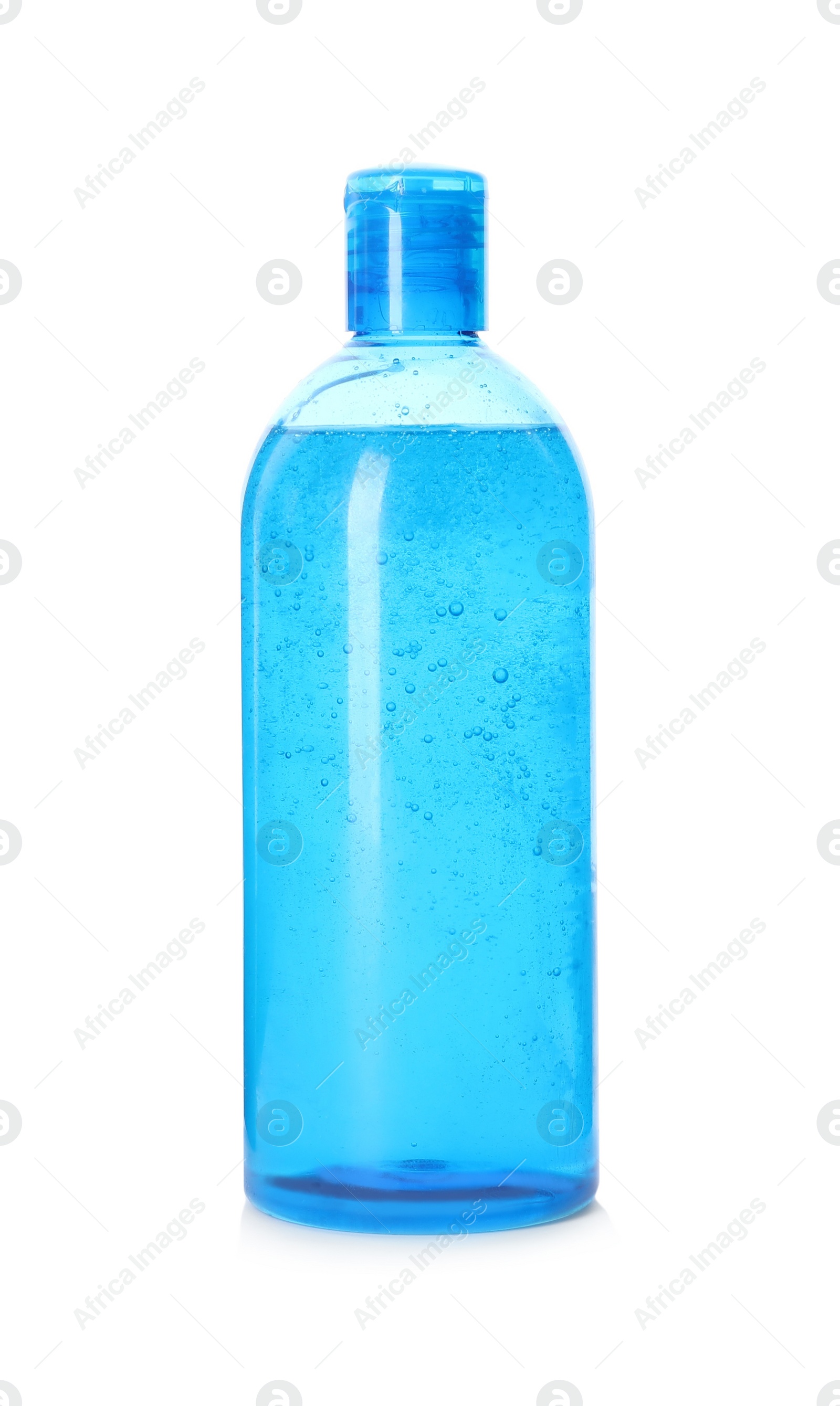 Photo of Bottle of personal hygiene product isolated on white