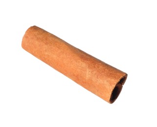 Photo of One aromatic cinnamon stick isolated on white