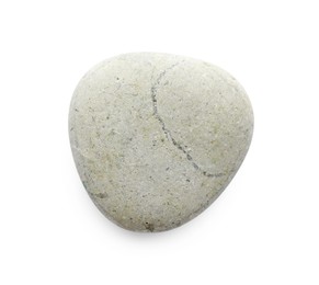 Photo of One light stone isolated on white, top view