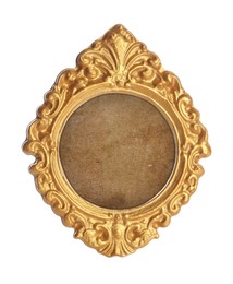 Image of Beautiful empty vintage frame isolated on white