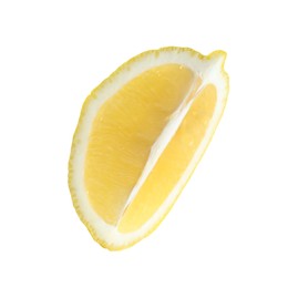 Photo of Piece of fresh lemon isolated on white