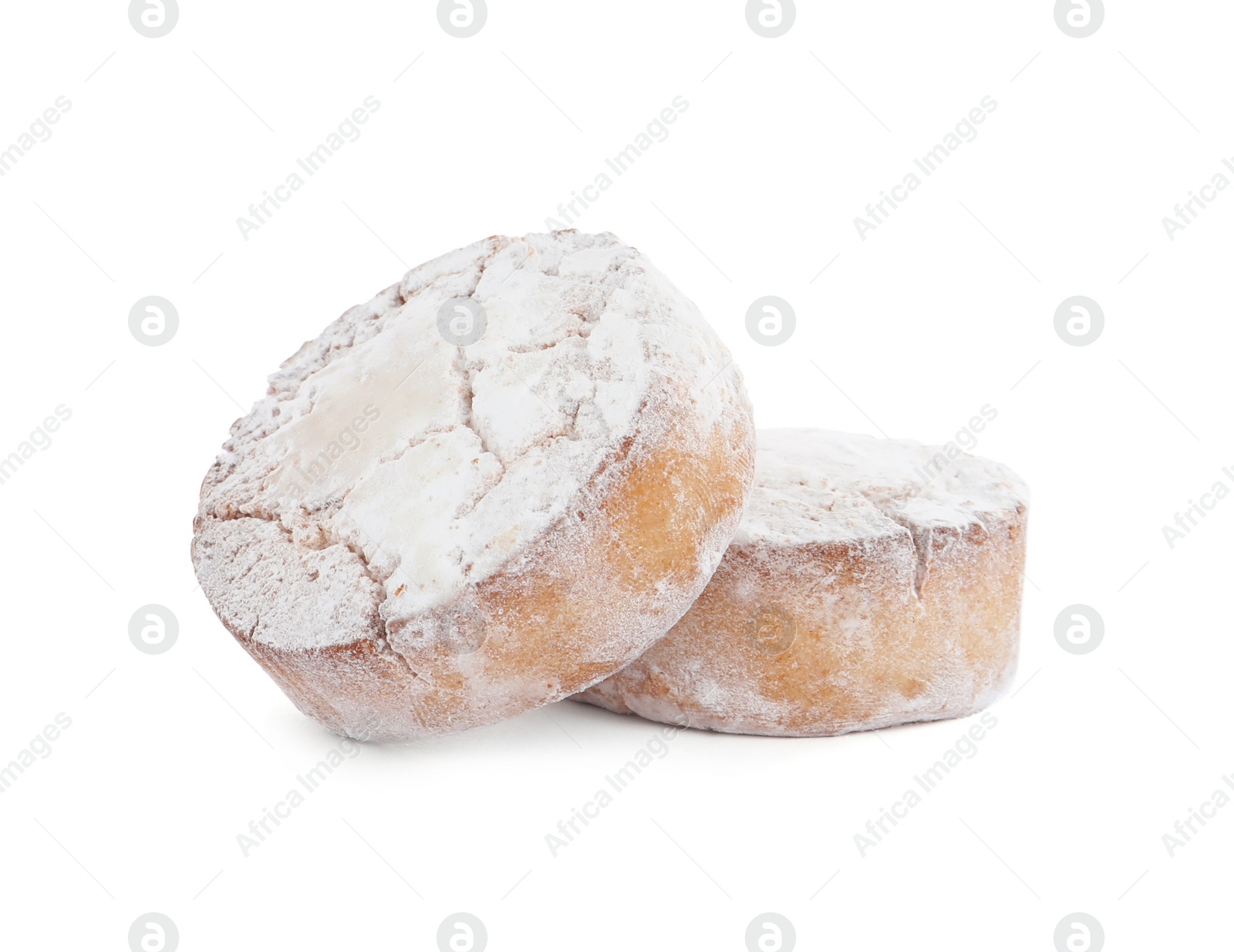 Photo of Sweet delicious homemade cookies on white background