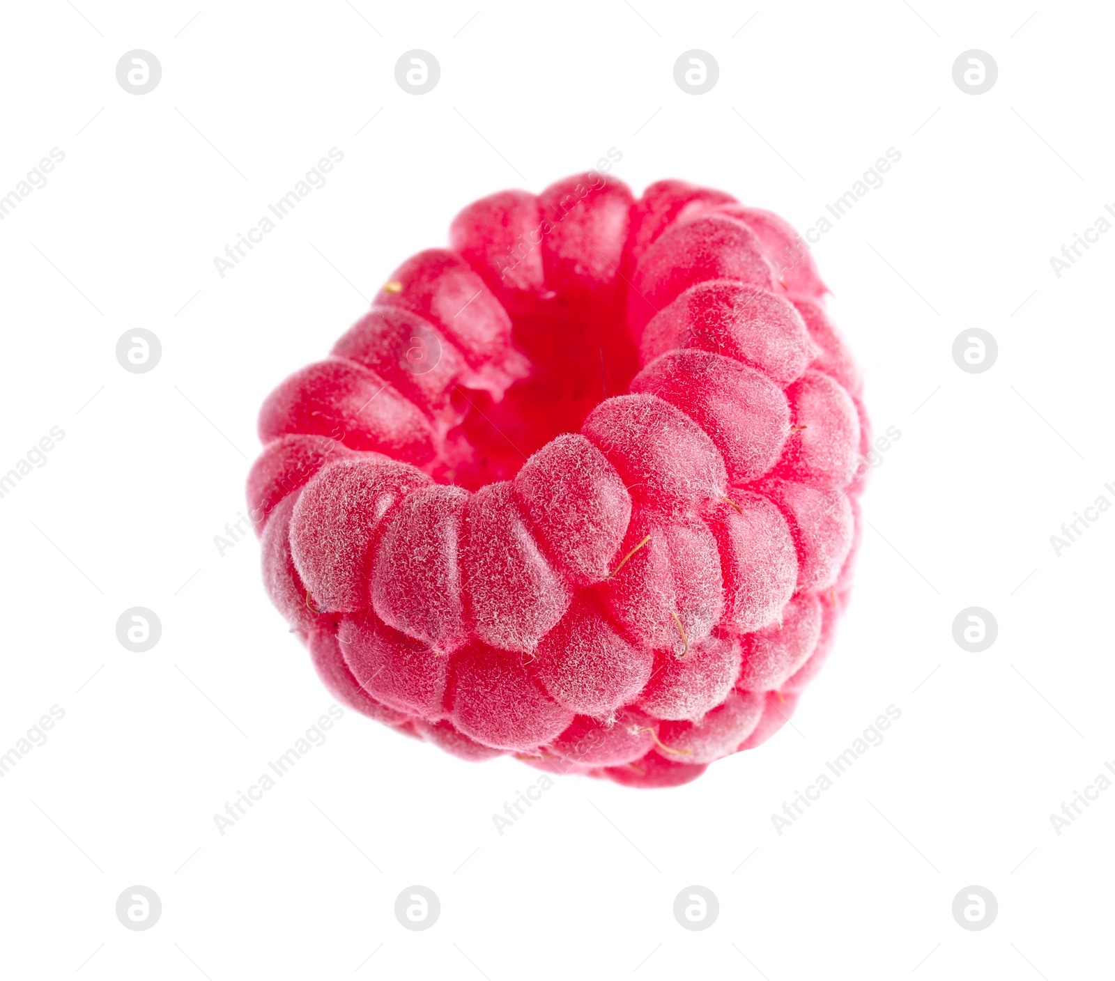 Photo of One fresh ripe raspberry isolated on white