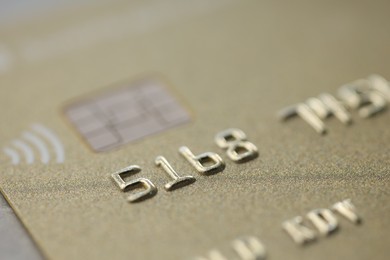 Photo of One credit card as background, macro view