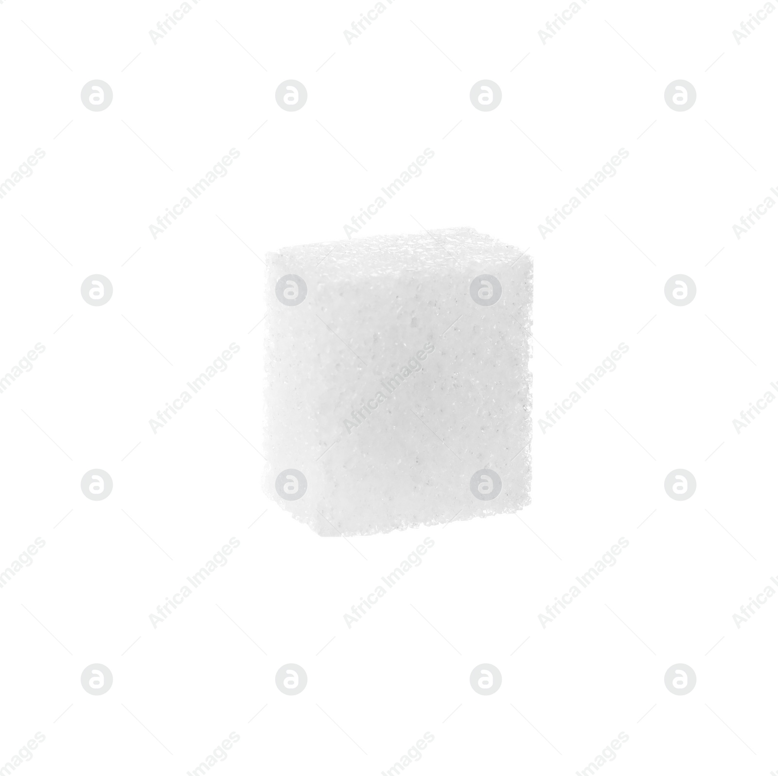 Photo of One refined sugar cube isolated on white