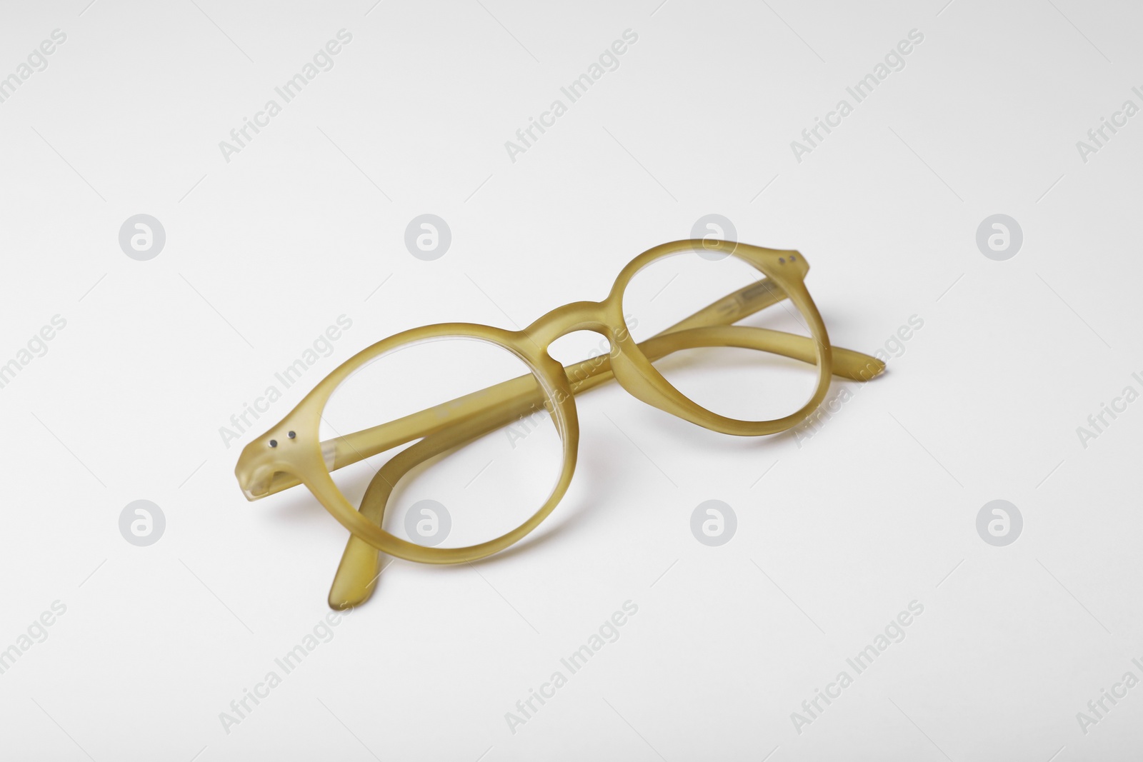 Photo of Glasses with corrective lenses on white background