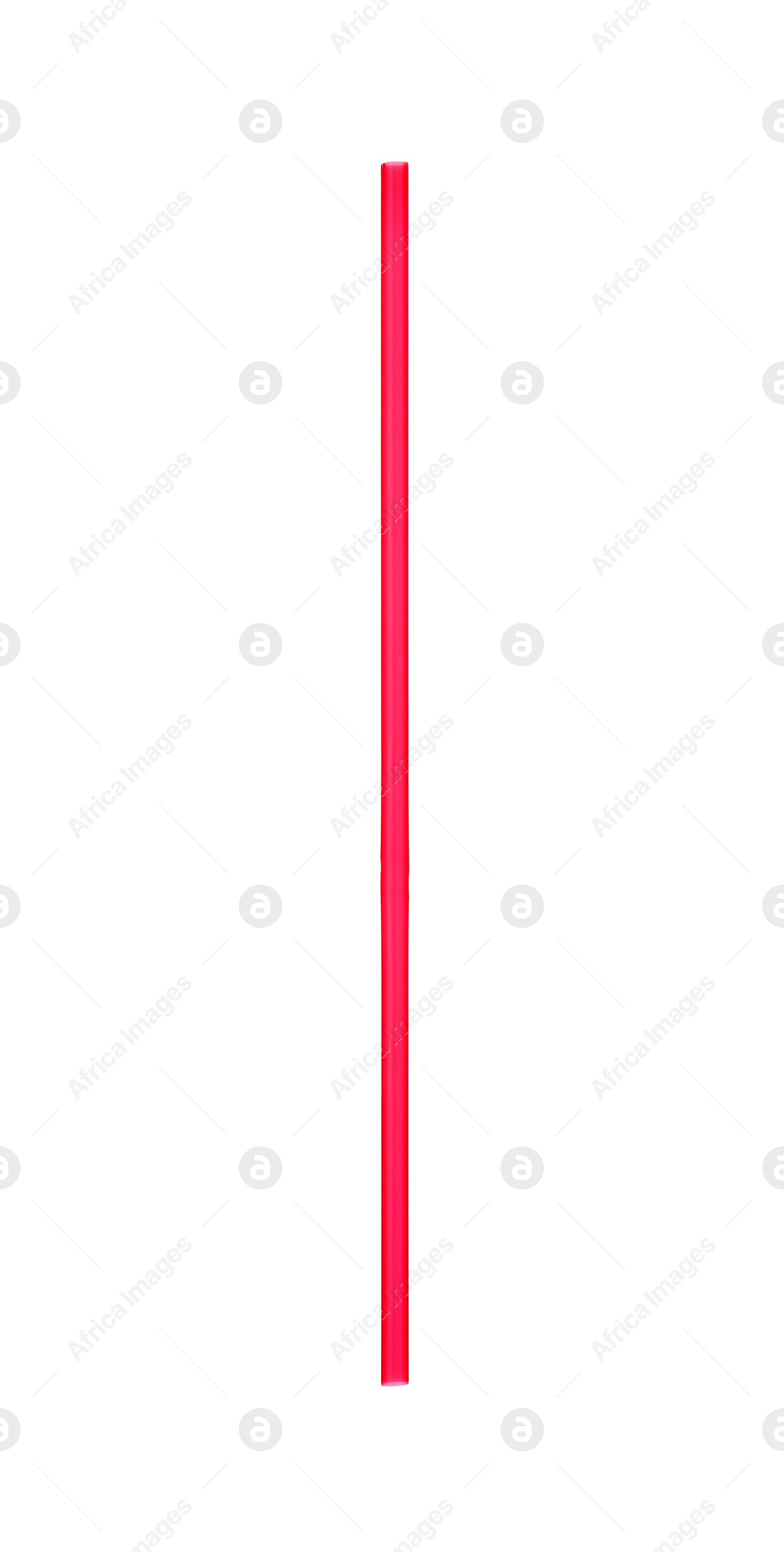 Photo of Red plastic straw for drink isolated on white