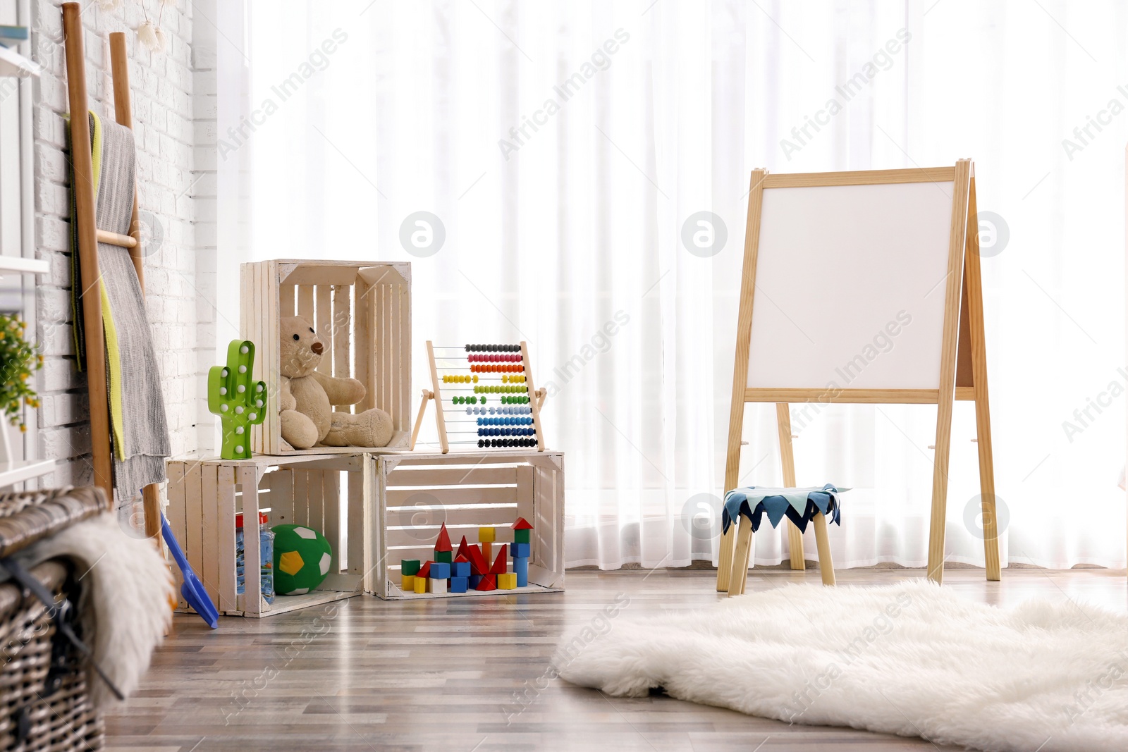 Photo of Modern child room interior setting. Idea for home design