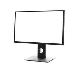 Modern computer monitor with blank screen isolated on white