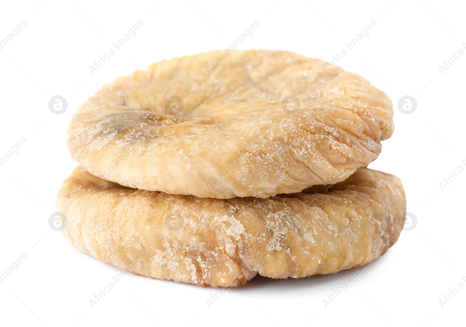 Photo of Tasty dried fig fruits on white background