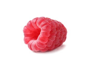 Photo of Delicious fresh ripe raspberry on white background