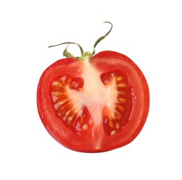 Slice of fresh ripe tomato isolated on white