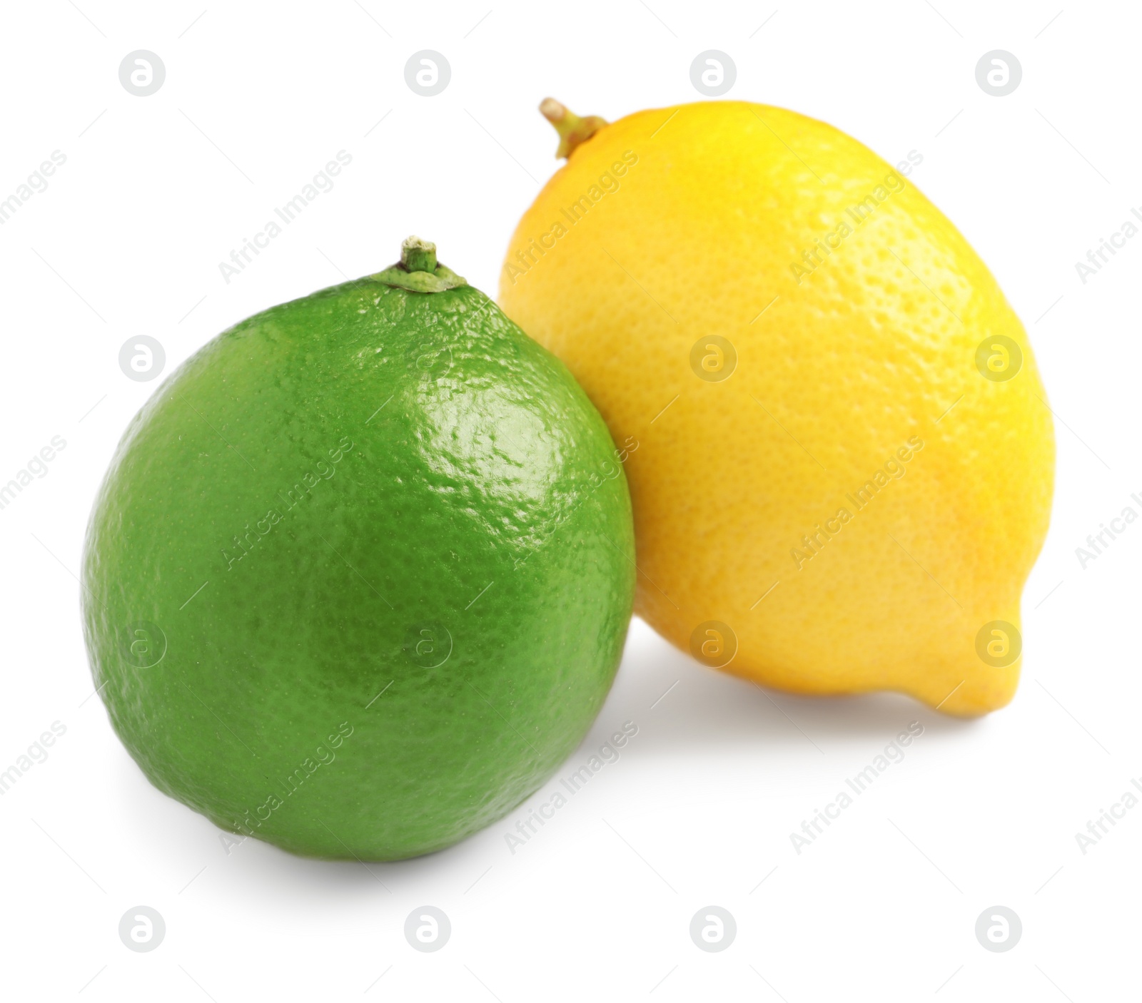 Photo of Fresh lemon and lime on white background