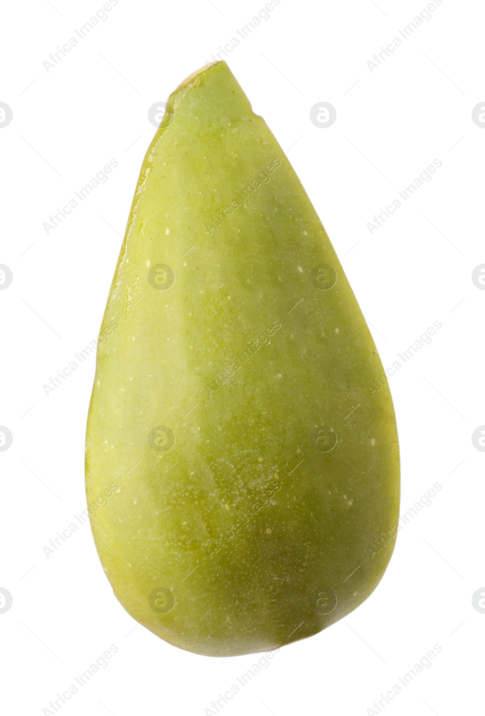 Photo of Slice of fresh green fig isolated on white