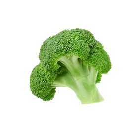 Photo of Fresh raw green broccoli isolated on white