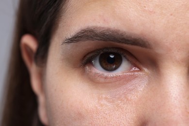 Closeup view of woman with beautiful eyes