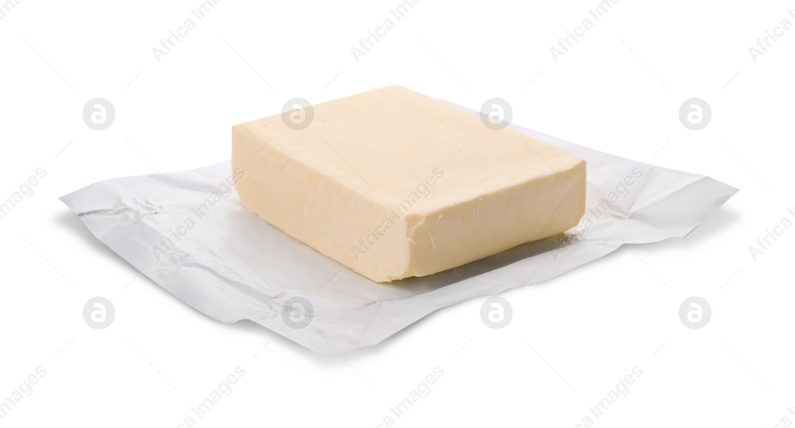 Photo of Tasty fresh butter on white background