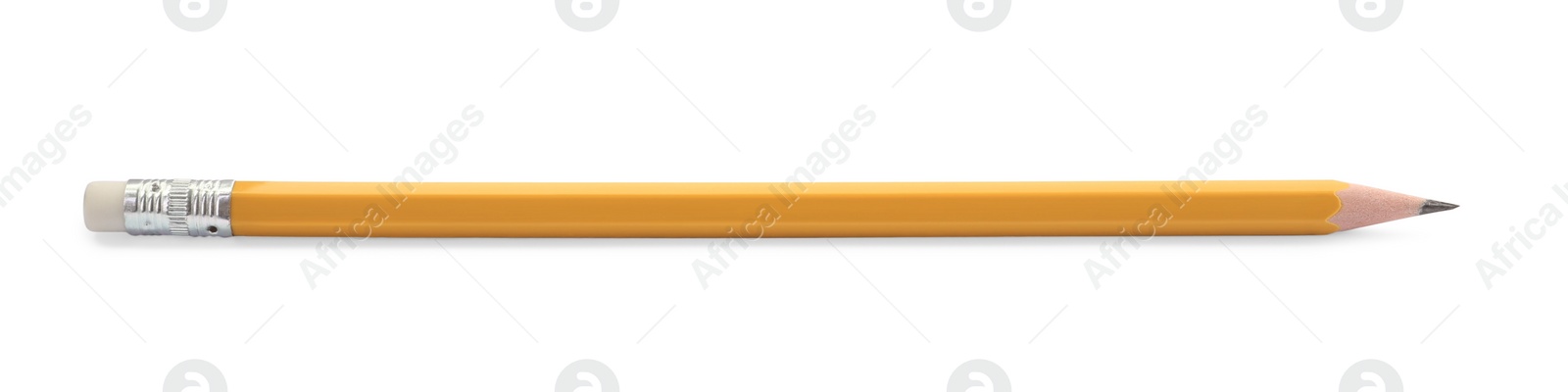 Photo of One sharp graphite pencil isolated on white