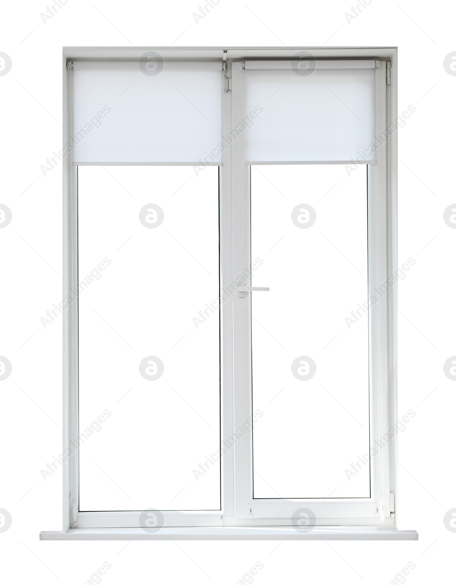 Image of Modern closed plastic window on white background