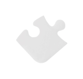 Photo of One blank puzzle piece isolated on white